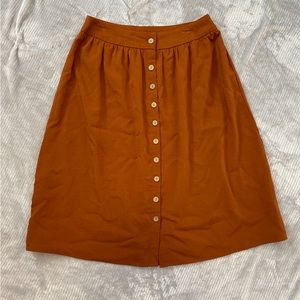 Final Touch Rust Button Up Midi Skirt